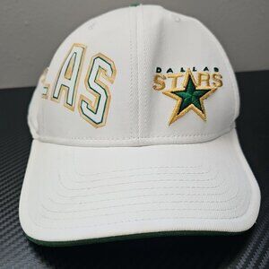 Reebok Dallas Stars White/Green/Gold L/XL Fitted NHL Hat